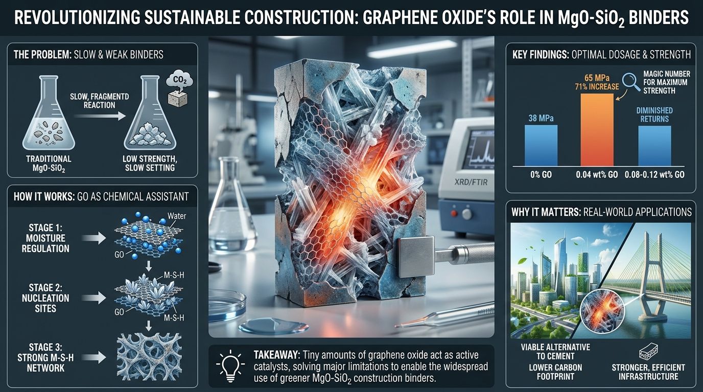 574. How Graphene Oxide Revolutionizes MgO-SiO2 Binders for Sustainable Construction