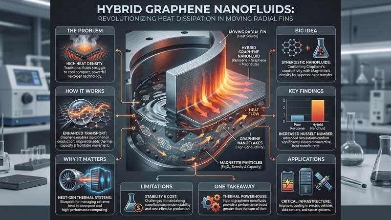 585. How Hybrid Graphene Nanofluids Revolutionize Heat Dissipation in Moving Radial Fins