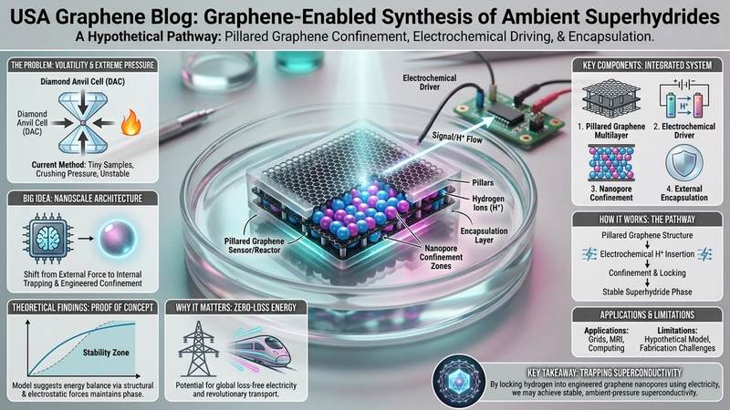 559. A Comprehensive Hypothetical Pathway for the Synthesis of Bulk Superhydrides via Pillared Graphene Confinement, Electrochemical Driving, and External Encapsulation