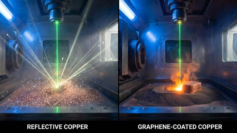 425. Graphene-Coated Copper Powder for Laser Sintering: A Practical Route to Printing Pure Copper on Standard Fiber Lasers