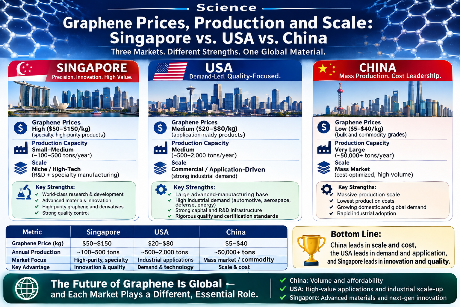 691. Graphene Prices, Production and Scale: Singapore vs. USA vs. China