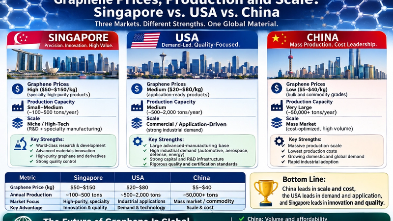 691. Graphene Prices, Production and Scale: Singapore vs. USA vs. China