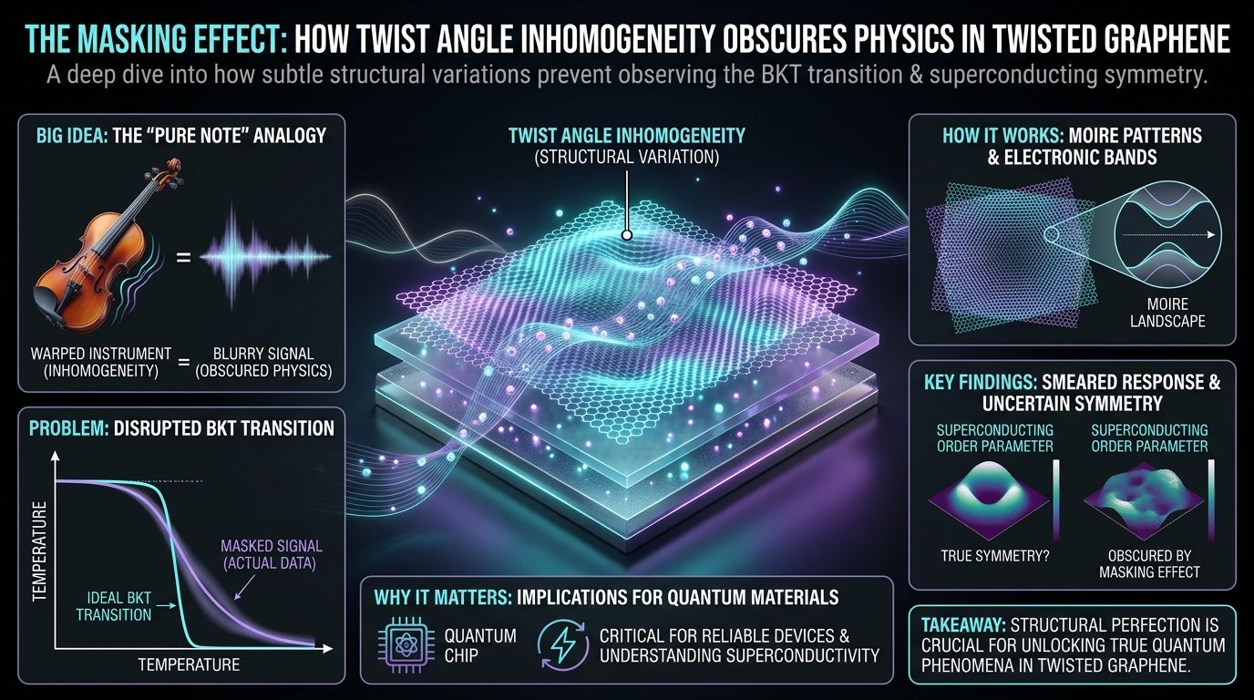 602. The Masking Effect: How Twist Angle Inhomogeneity Obscures Physics in Twisted Graphene