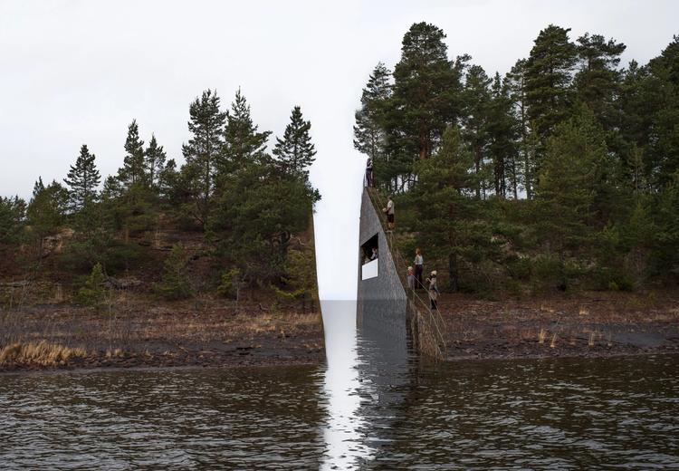 Illustrasjonsbilde: Kutt i fjell med vann. Flere trær på liten høyde. Overskyet vær.