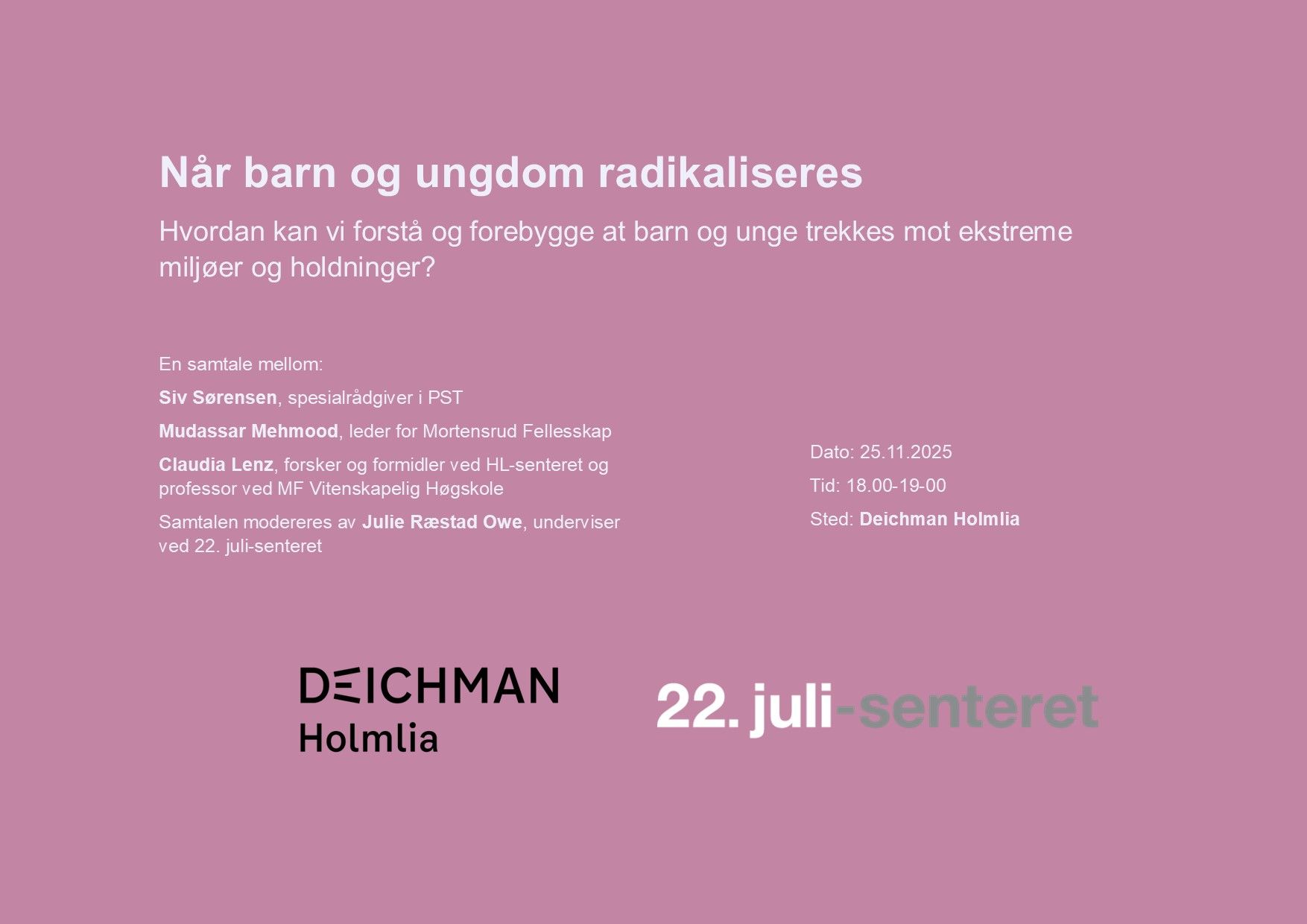 Arrangement: Når barn og ungdom radikaliseres 