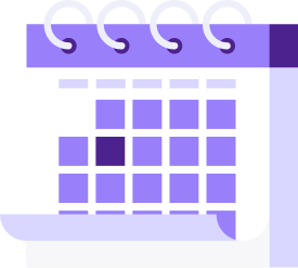 Illustration in purple of a calendar.