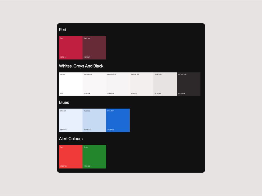 Writers Guild of Canada Colour Palette