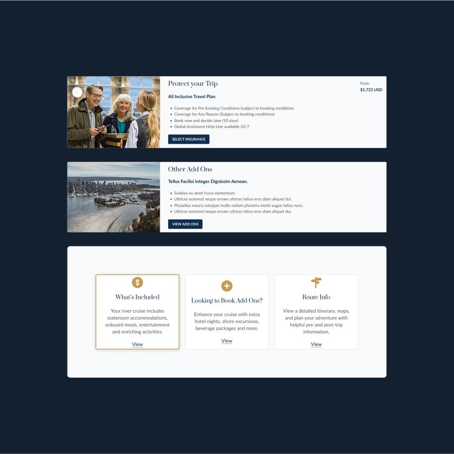 Rocky Mountaineer Agent Portal interface components