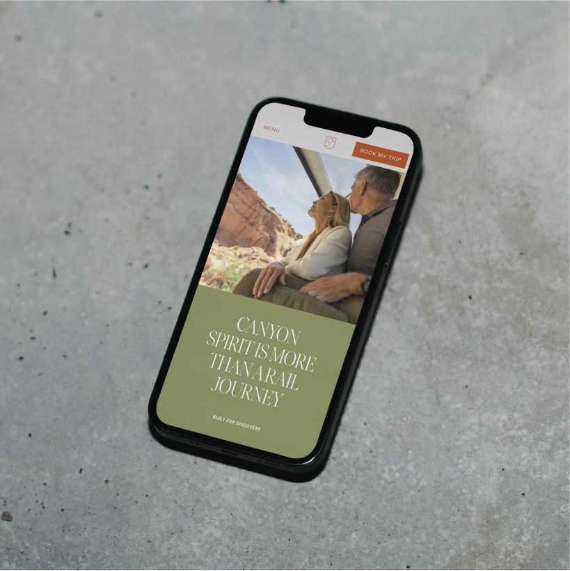 The Canyon Spirit website on a mobile device