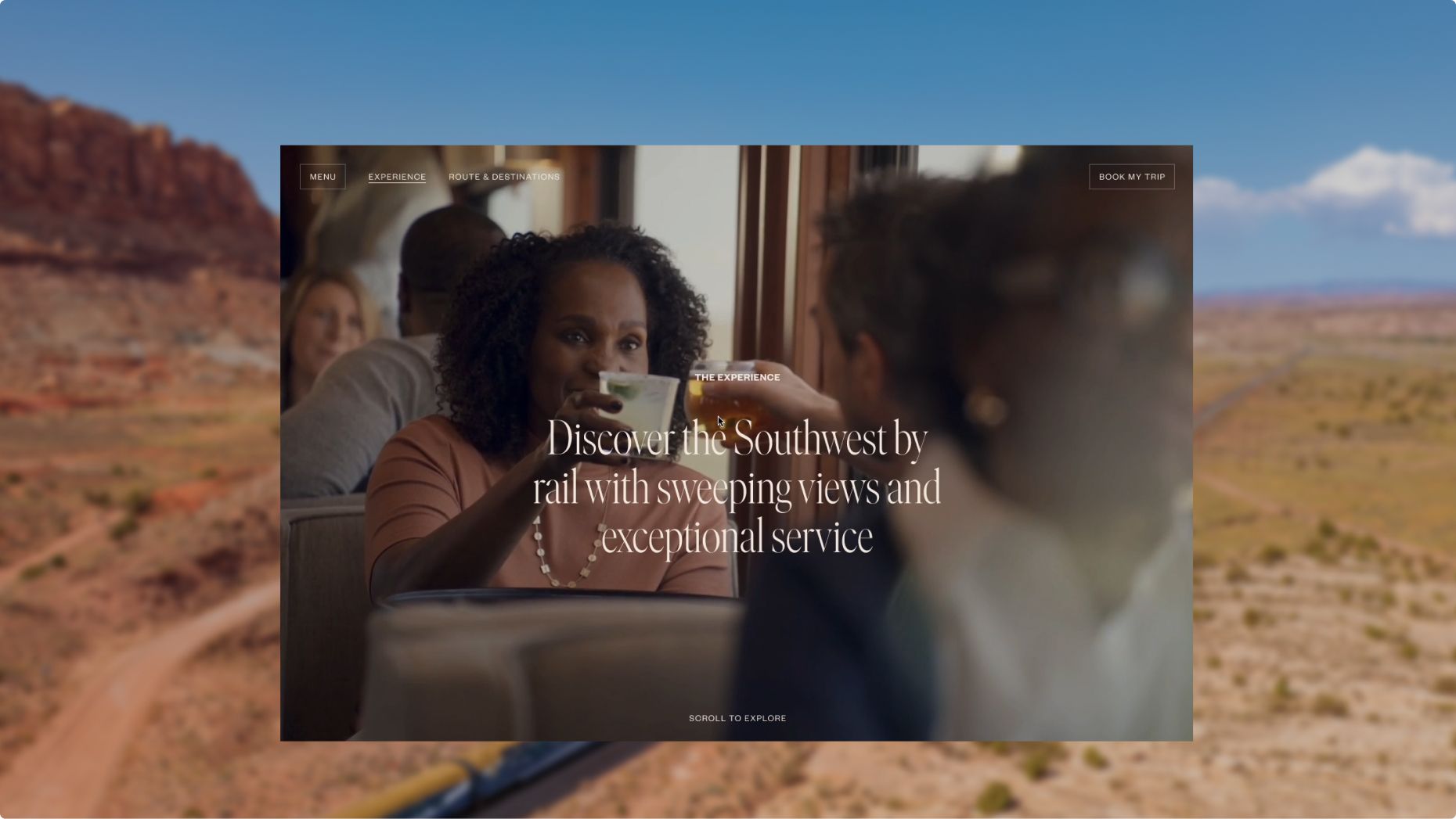 The Canyon Spirit onboard experience page