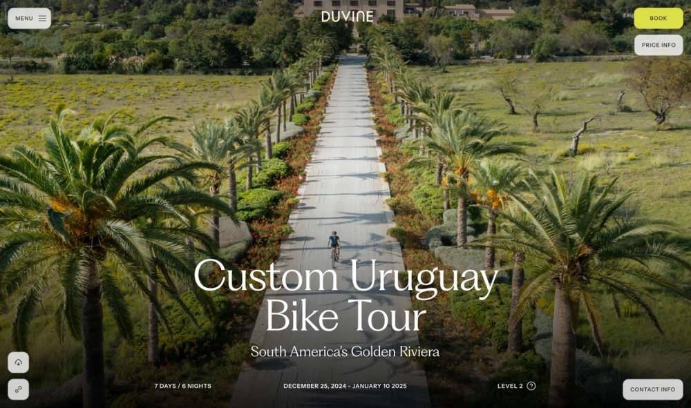 DuVine Cycling interface
