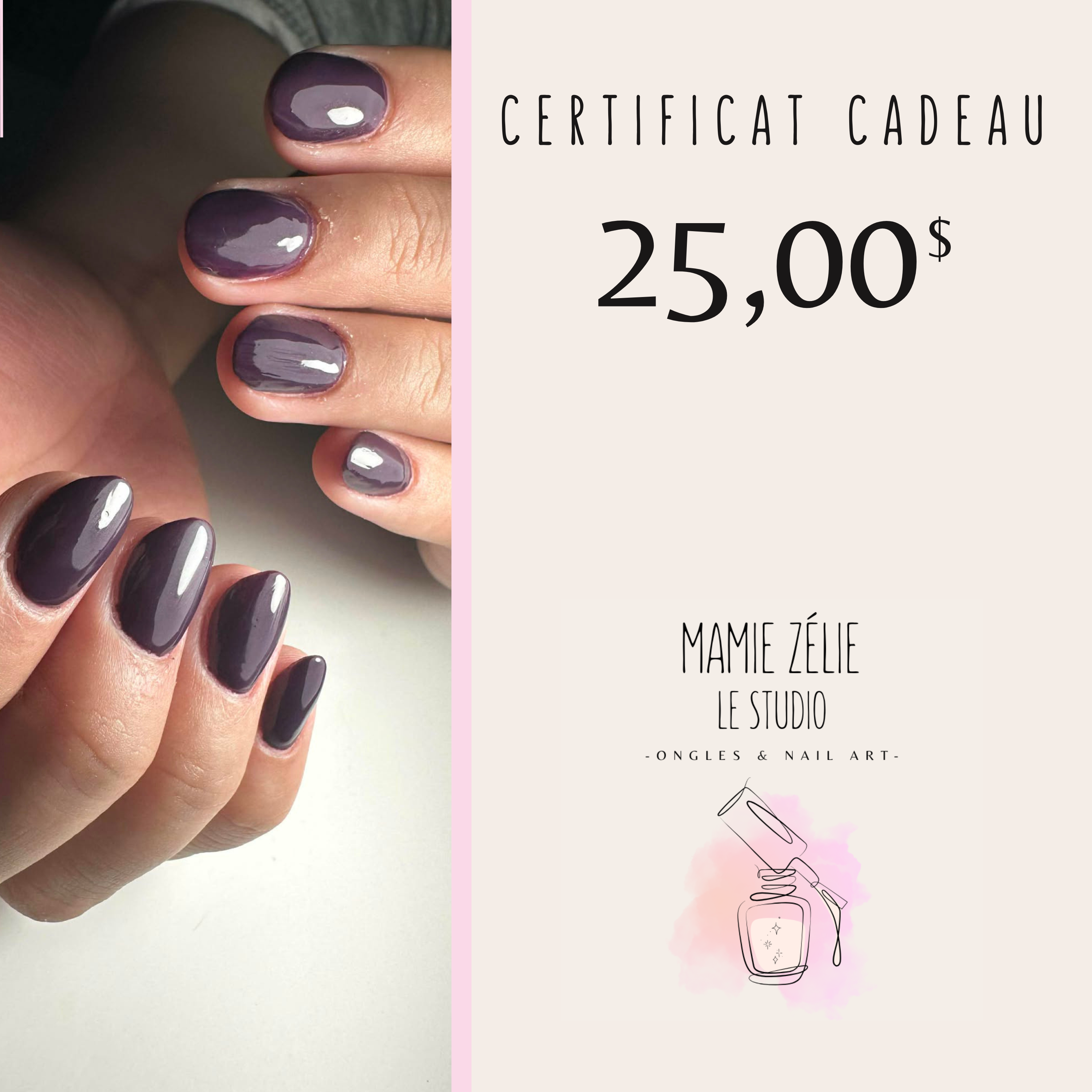 Certificat cadeau de 25$