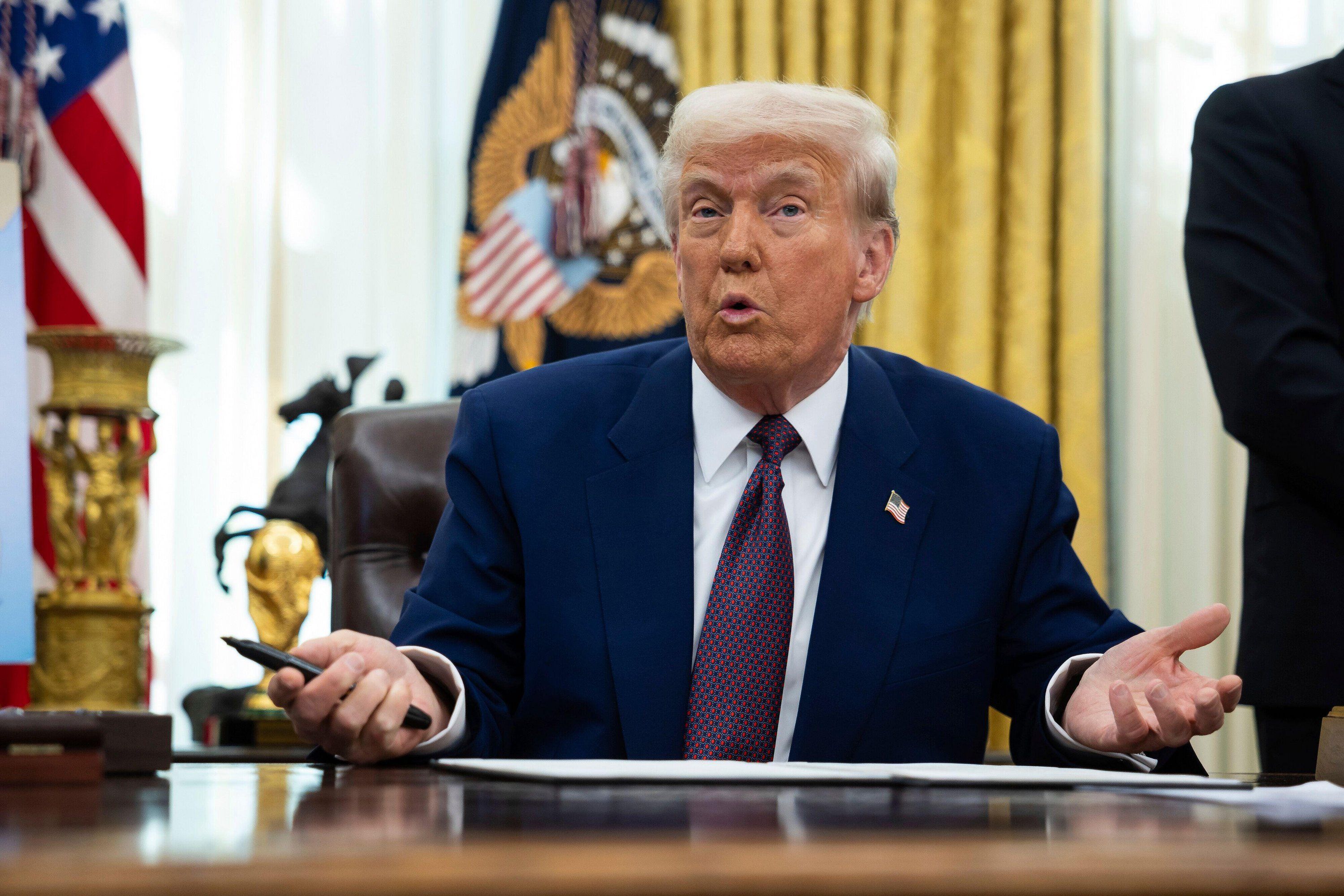 Donald Trump signs Executive Orders in Oval Office