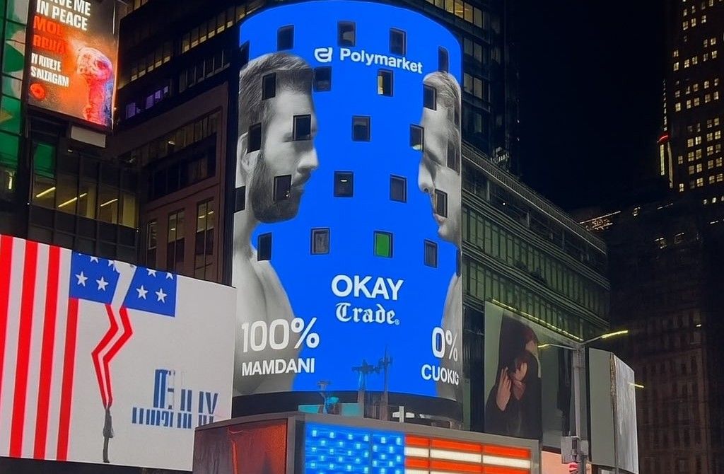 Polymarket billboard in New York City