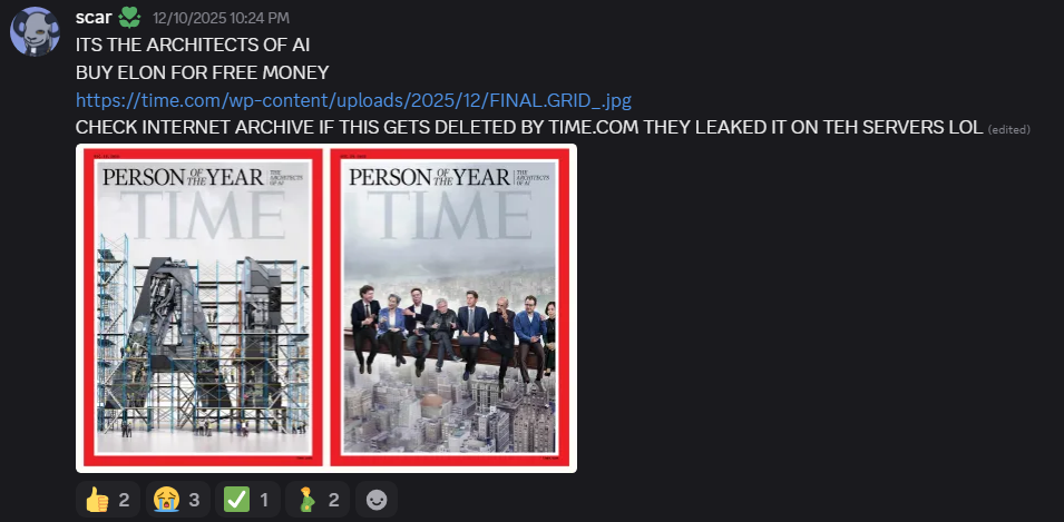 Screenshot from Polymarket Discord