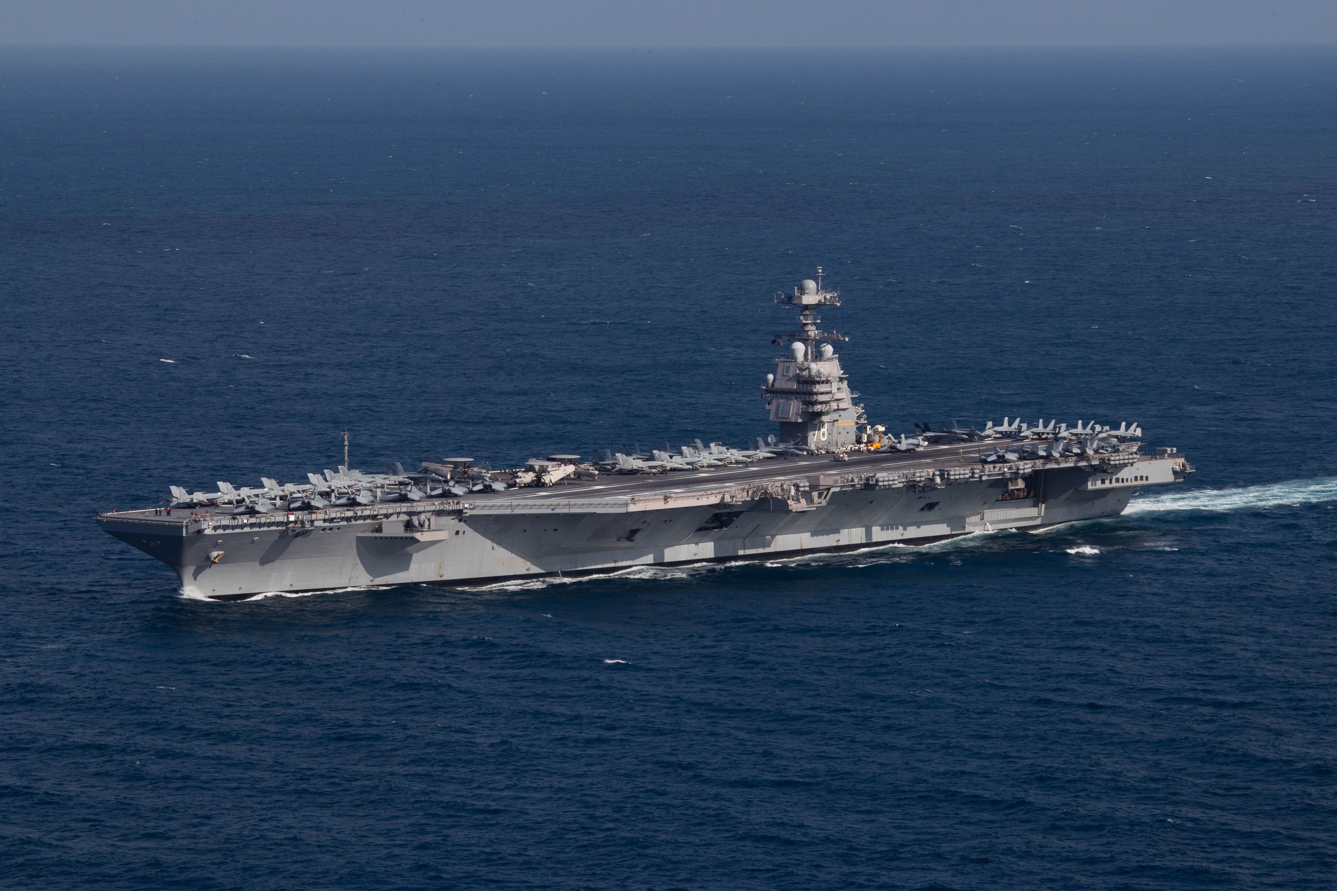 USS Gerald R Ford traveling