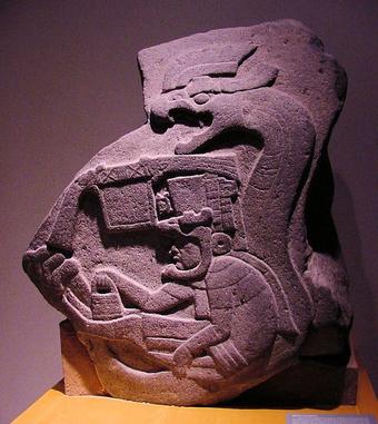 Quetzalcoatl in La Venta with bag