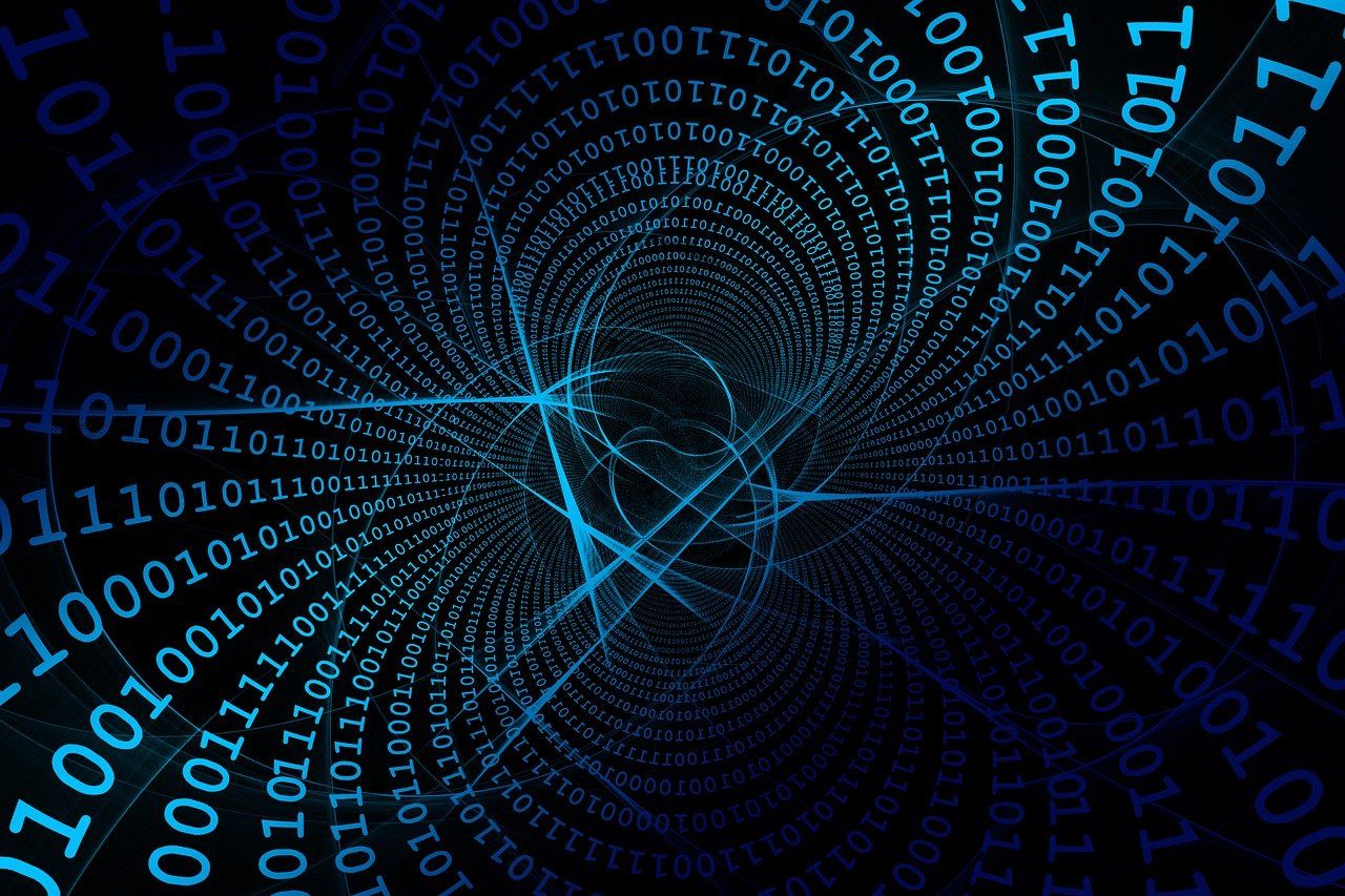 binary code in swirl