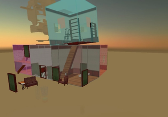 abstract graphic transparent home building