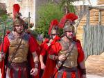 Roman guards in uniforms walking