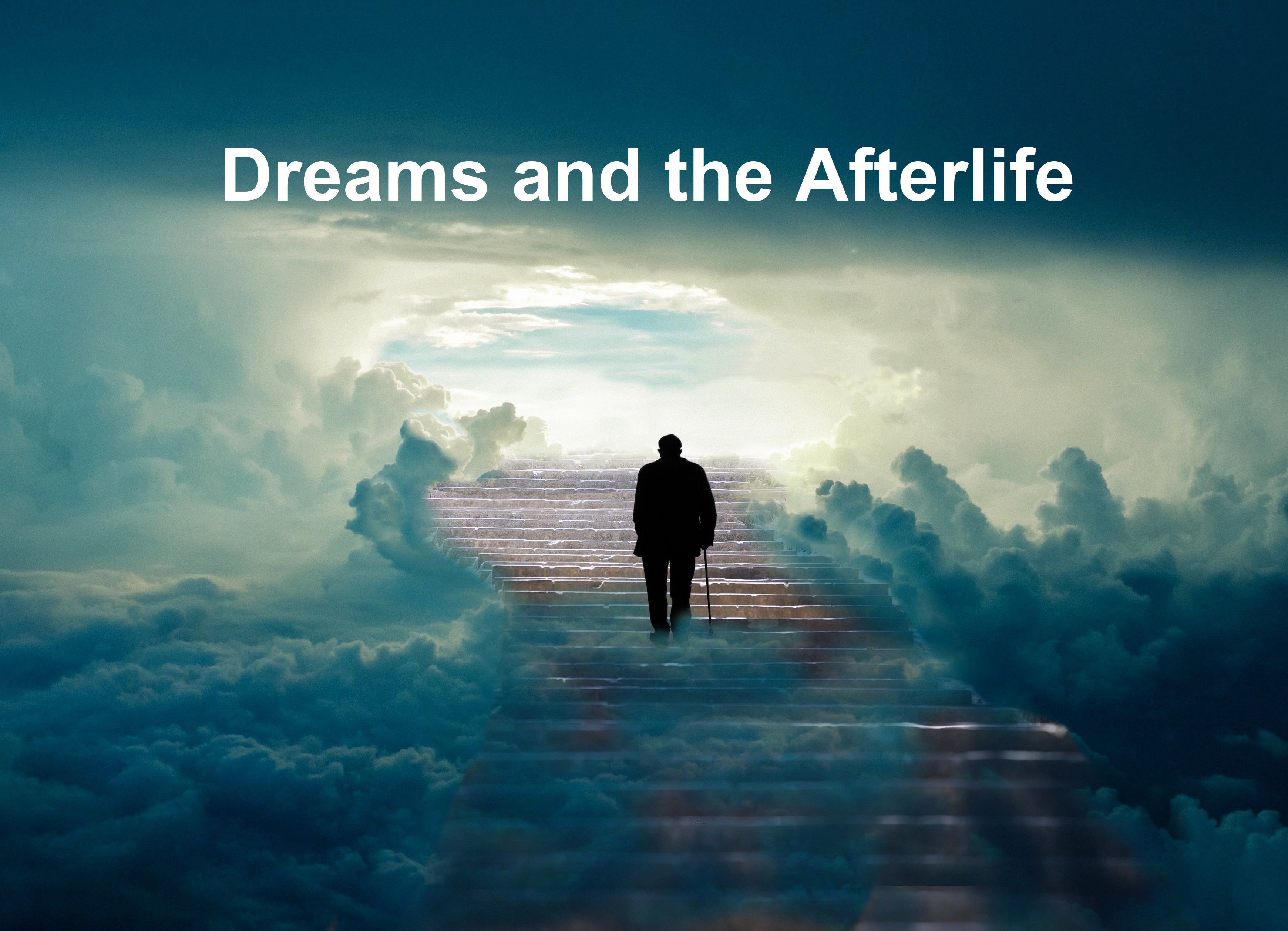 old man walking in clouds