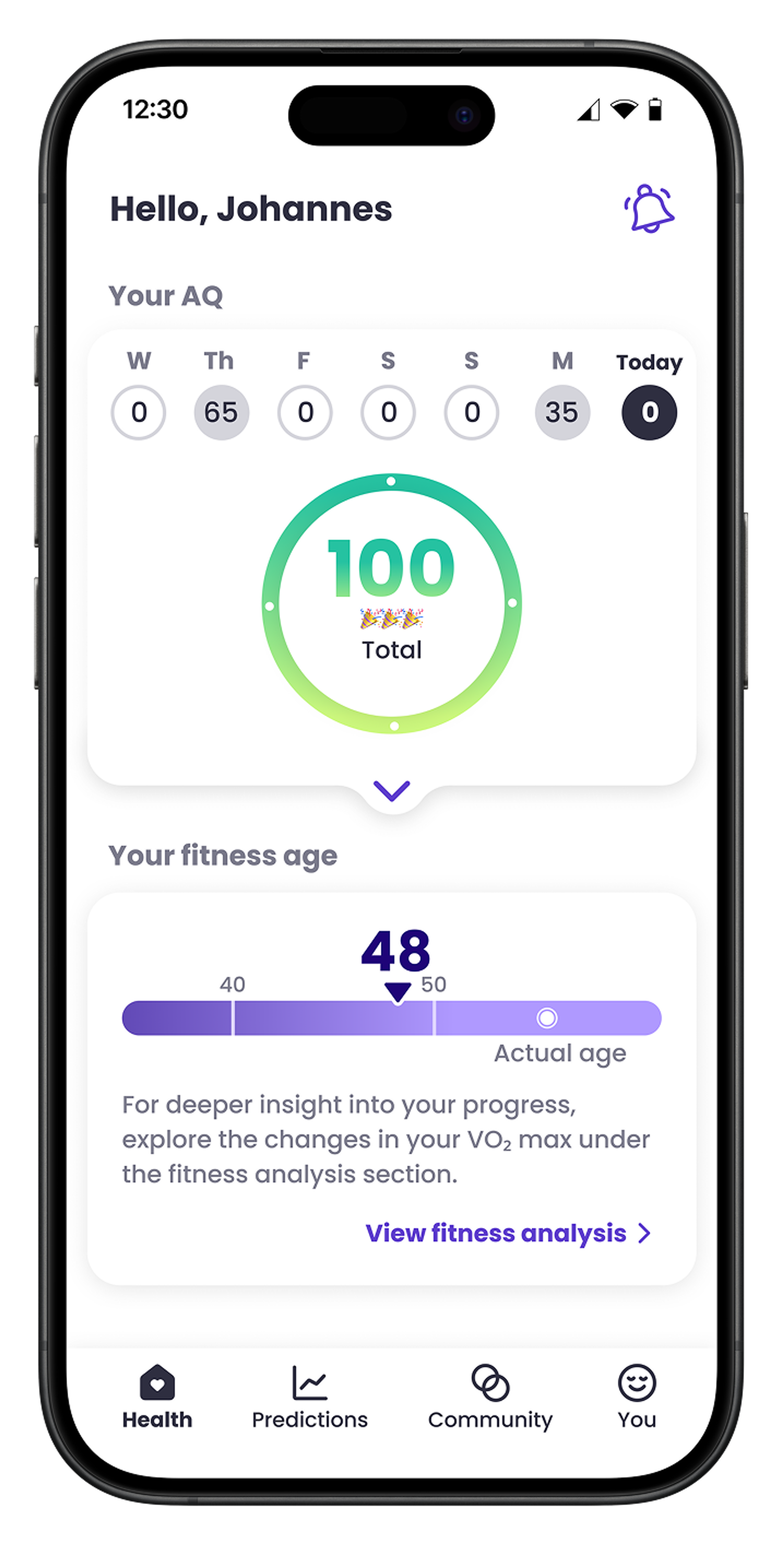 Mia Health App Front Screen