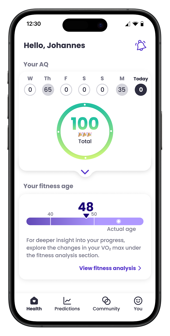 Mia Health App Front Screen