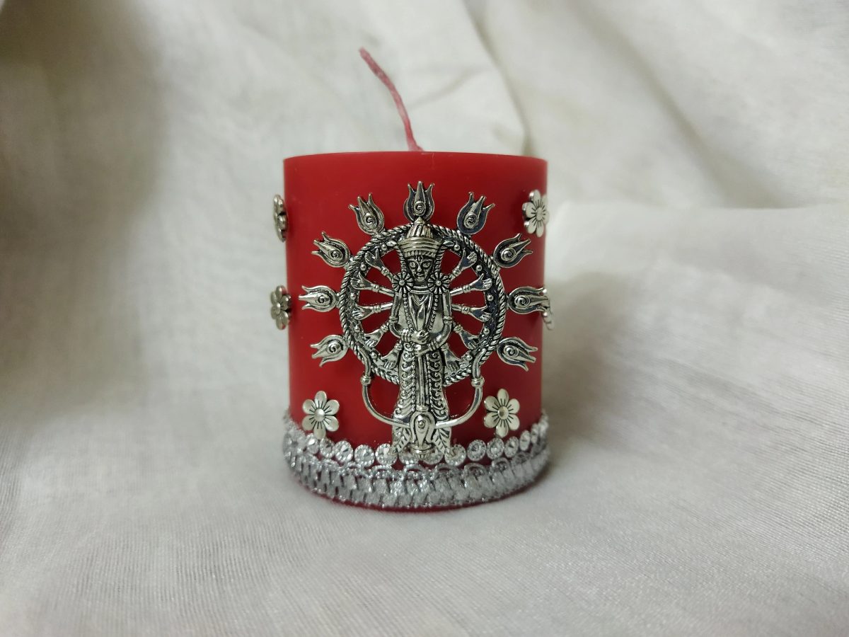 festival candle with durga