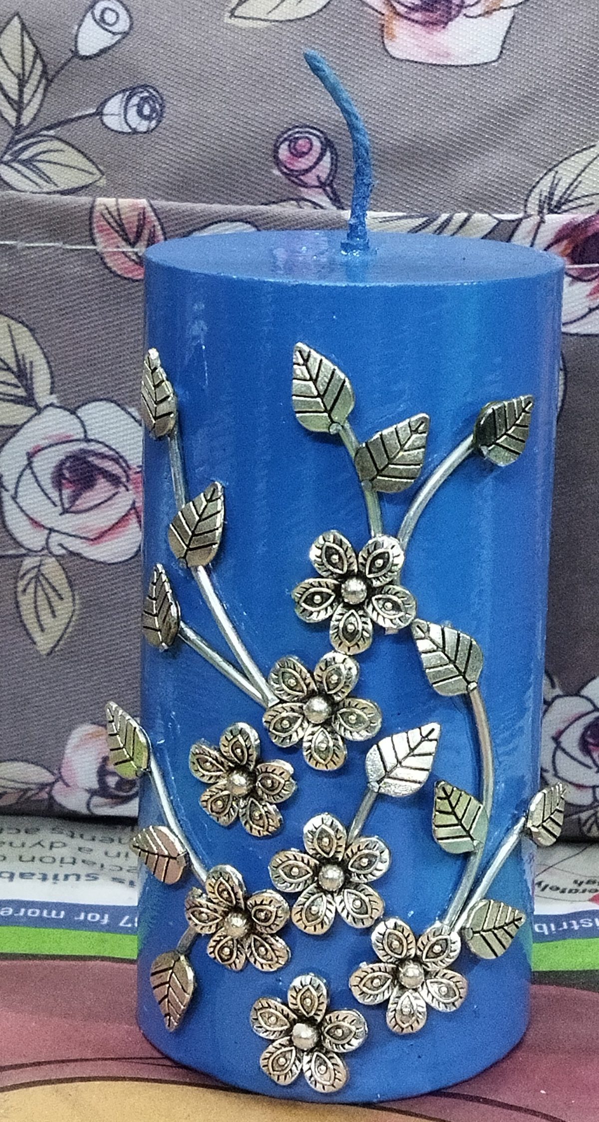 designer candle with jewelry