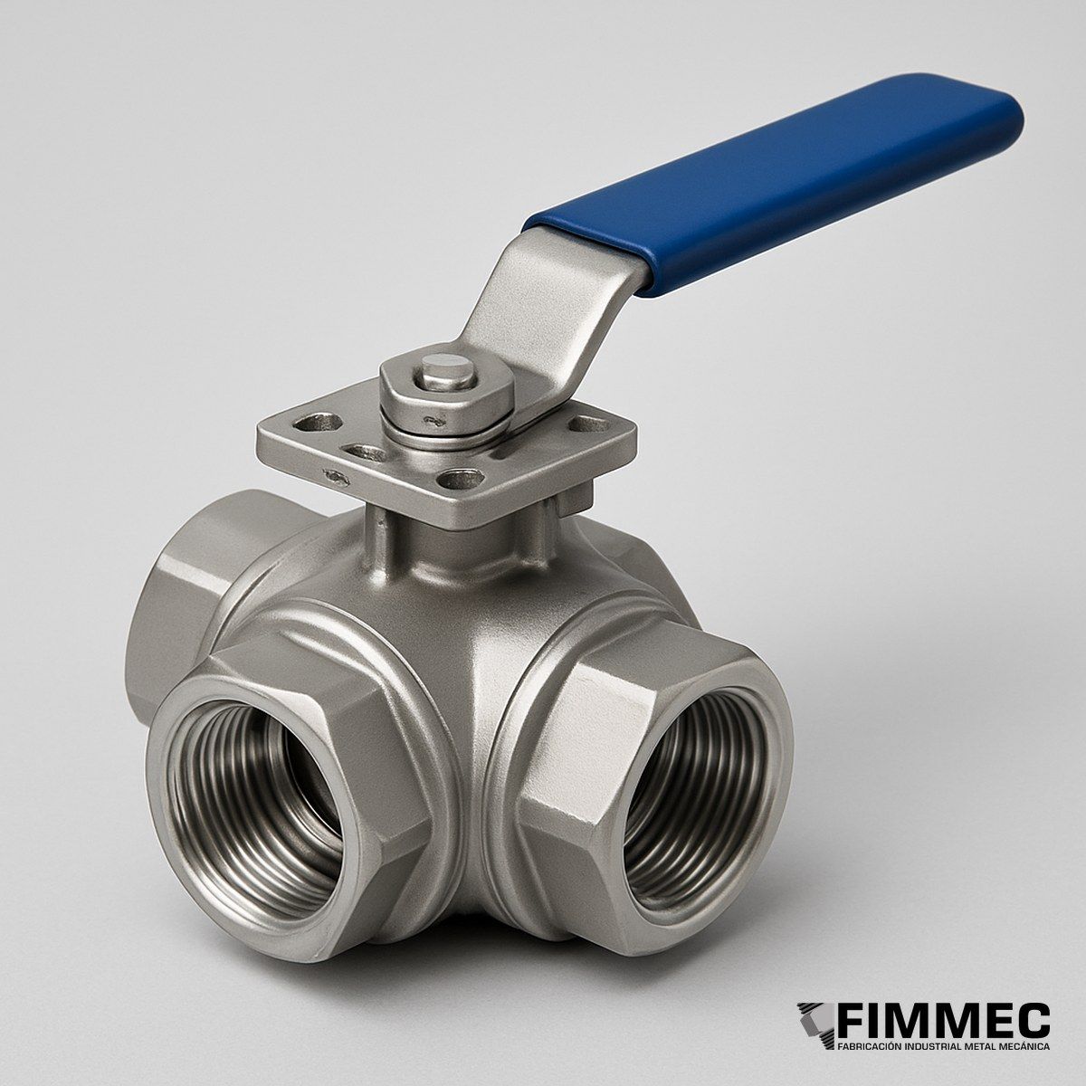 Válvula Bola 3 Vias Acero Inoxidable — FIMMEC