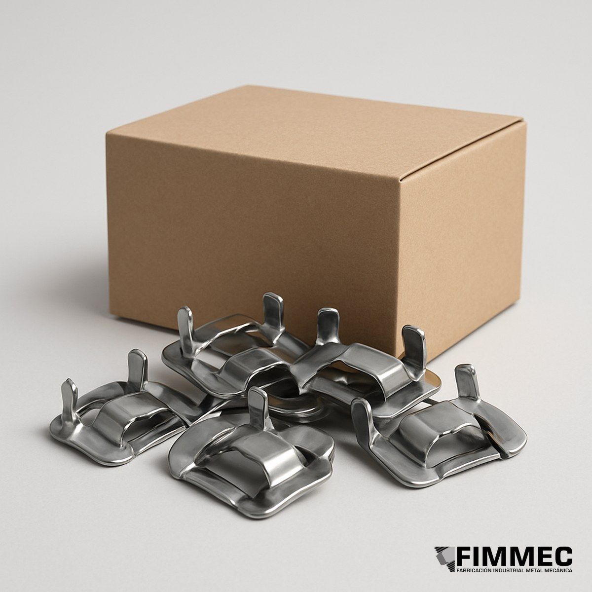 Caja Hebillas Tipo Band-It Acero Inoxidable SS201 - 100 unidades