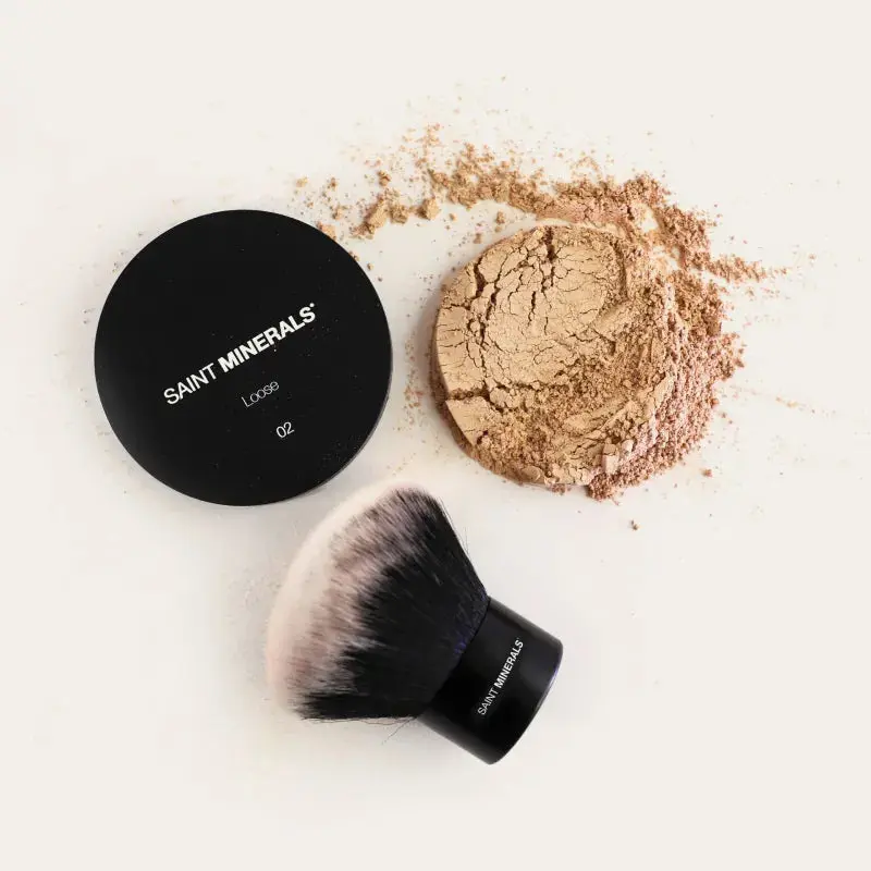 Saint Minerals loose mineral foundation and brush