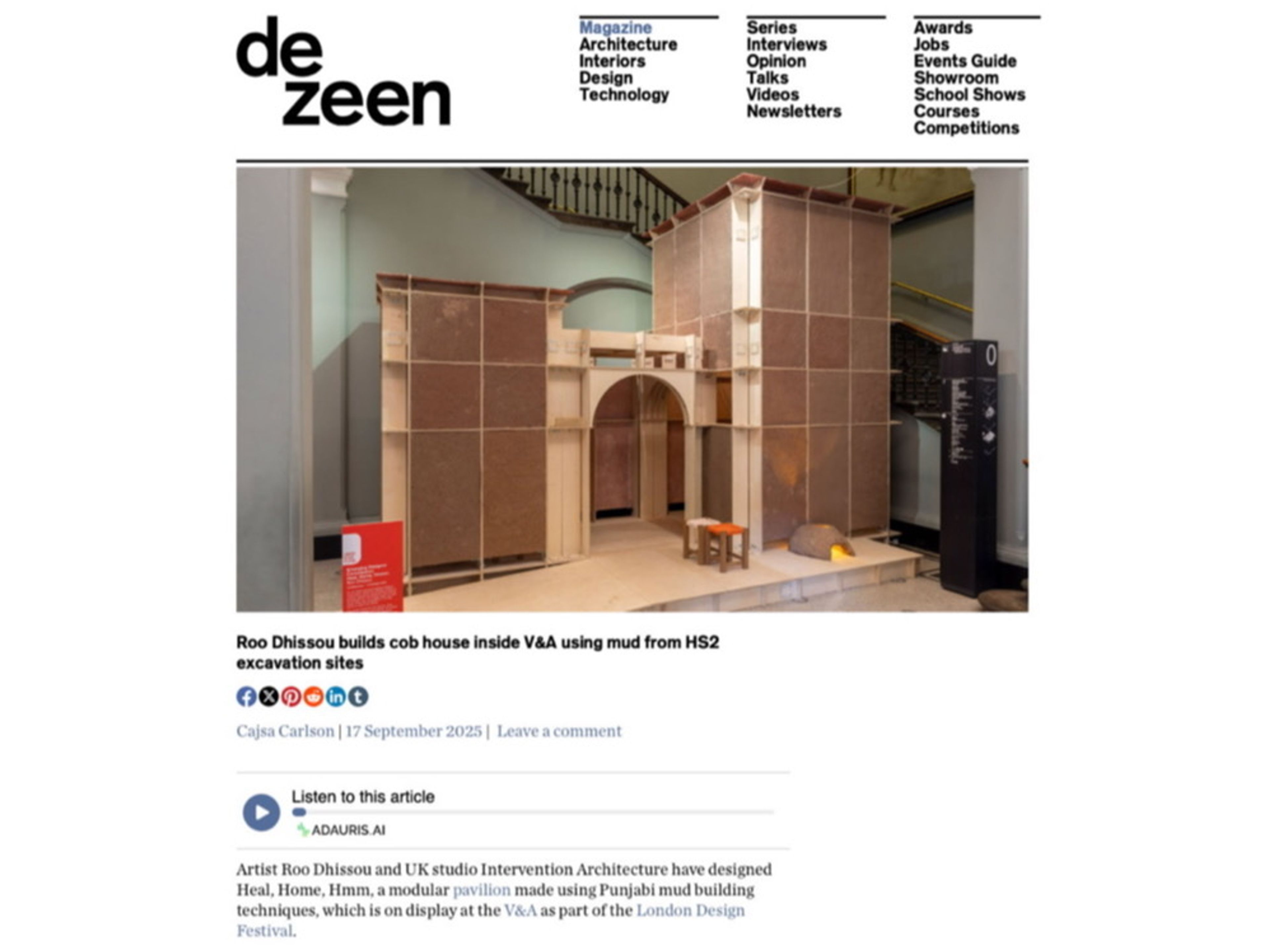 V&A Pavilion featured in Dezeen