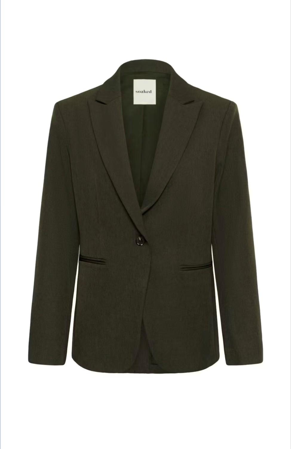 Soaked In Luxury SLLilu Corinne short blazer grønn, bilde 4 av 5