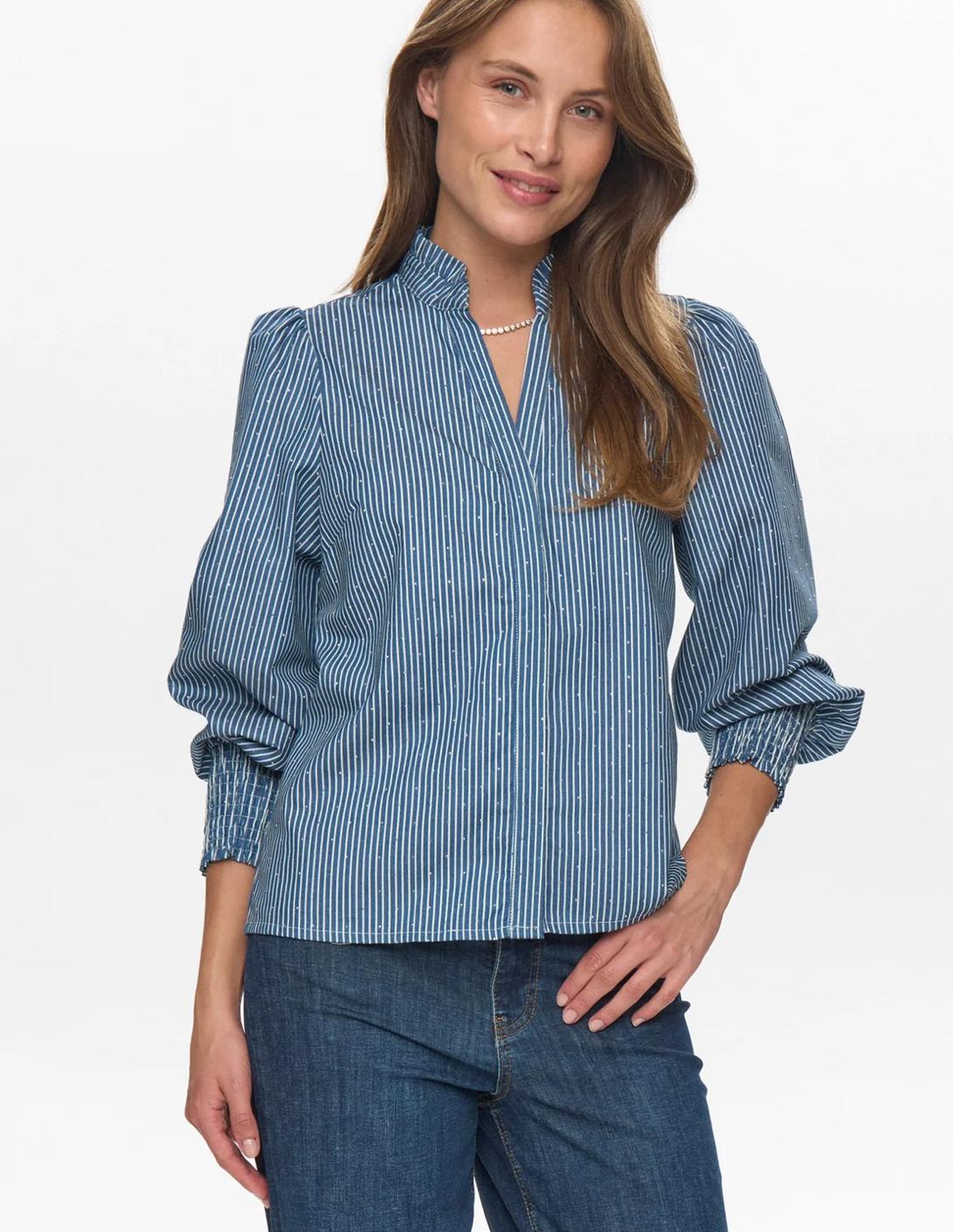 NÜMPH NUEMILIE shirt medium blue denim blå, bilde 3 av 6