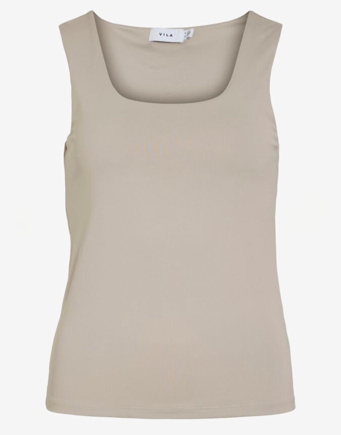 VILA Vikenza Tank Top silver grey beige, bilde 4 av 5