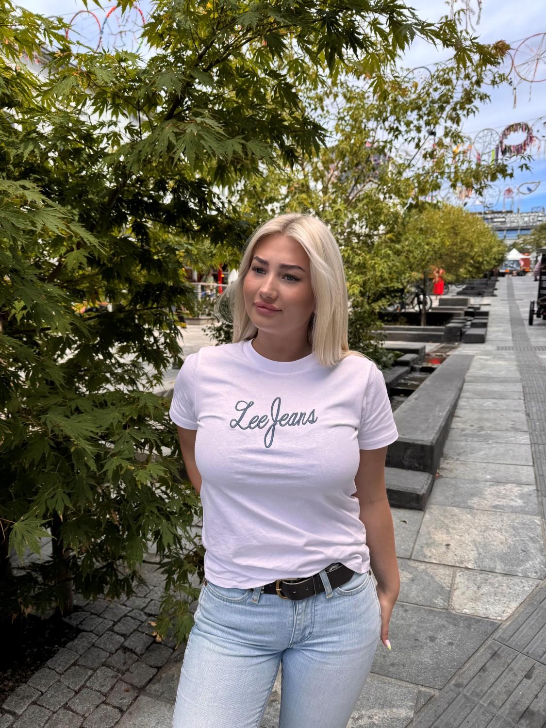 Lee jeans tshirt bright white, bilde 1 av 2