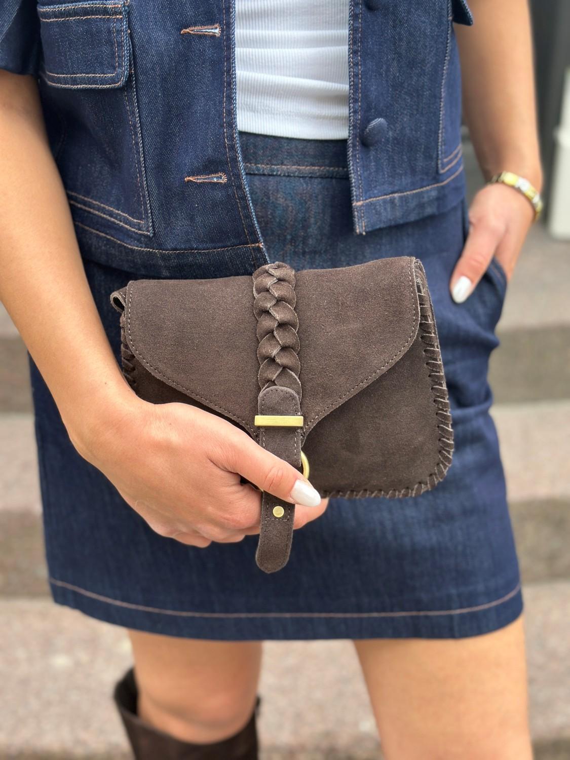 VILA Vielsa crossover suede bag Brun, bilde 1 av 1