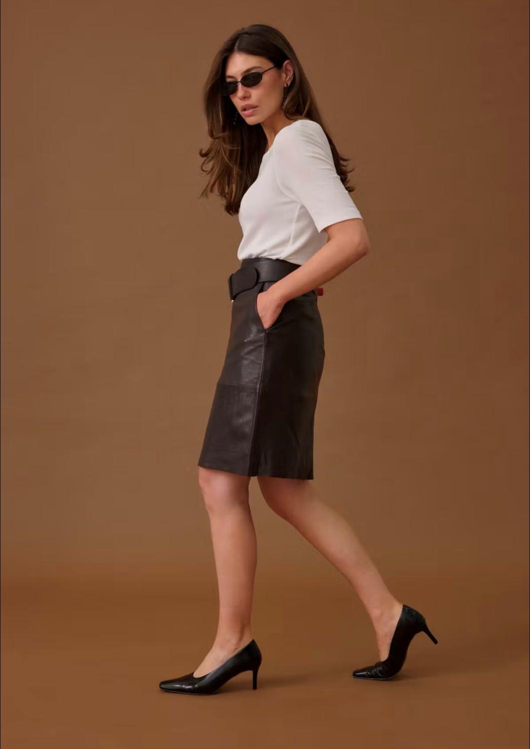 Culture CUberta leather skirt coffee bean, bilde 2 av 7