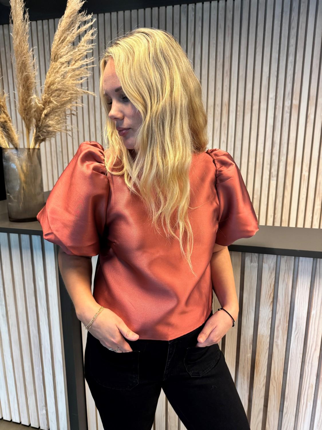 VILA Vishini o-neck top marsala, bilde 1 av 2