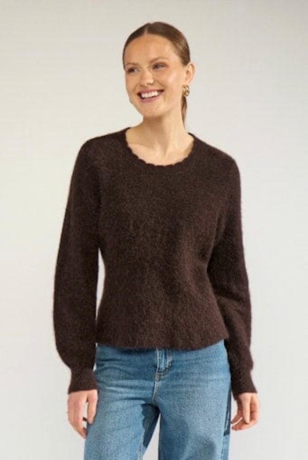NÜMPH Nusuri peplum pullover black coffee, bilde 2 av 4