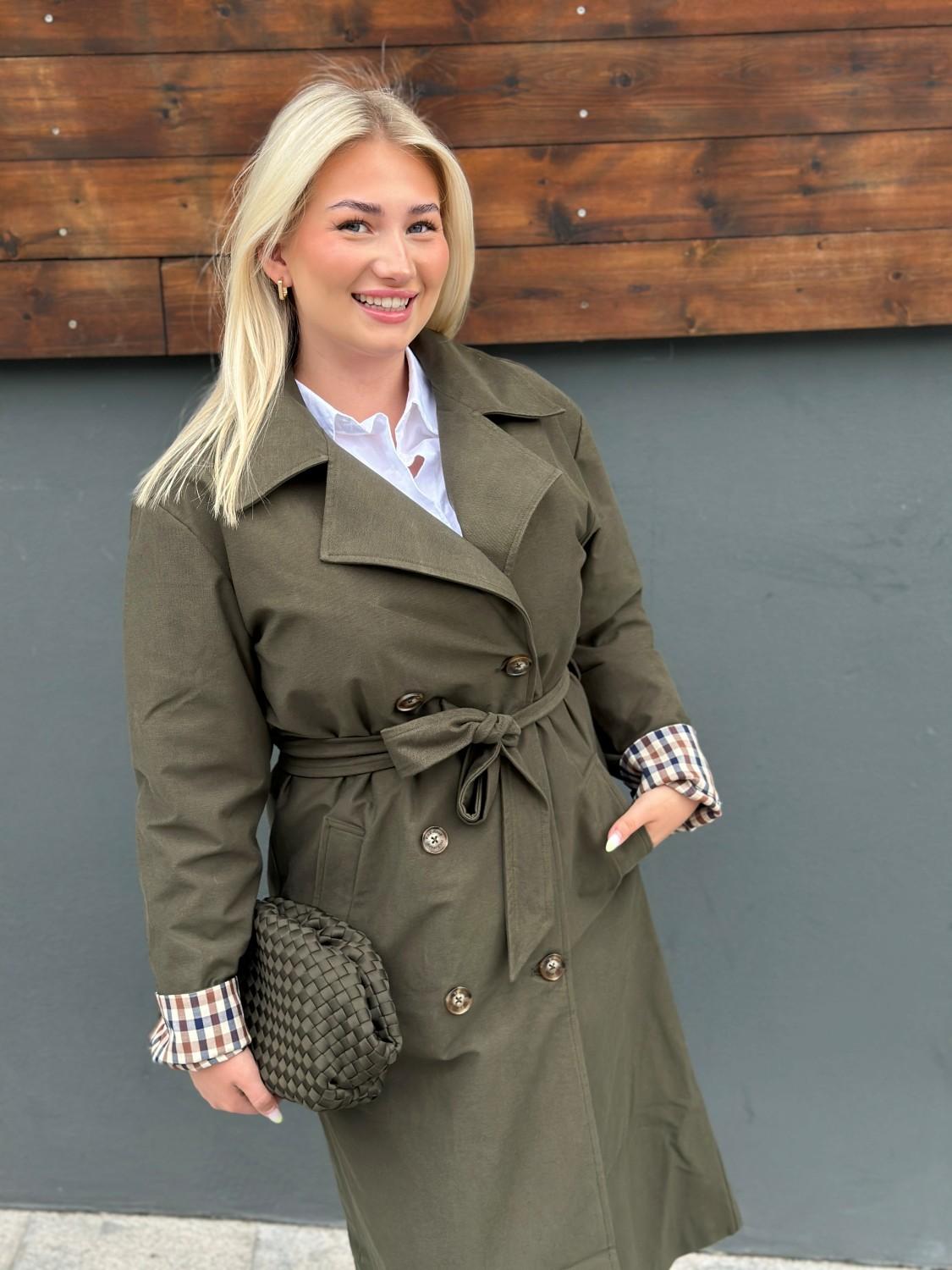 Pulz PZDeima Trench coat Military olive, bilde 1 av 3