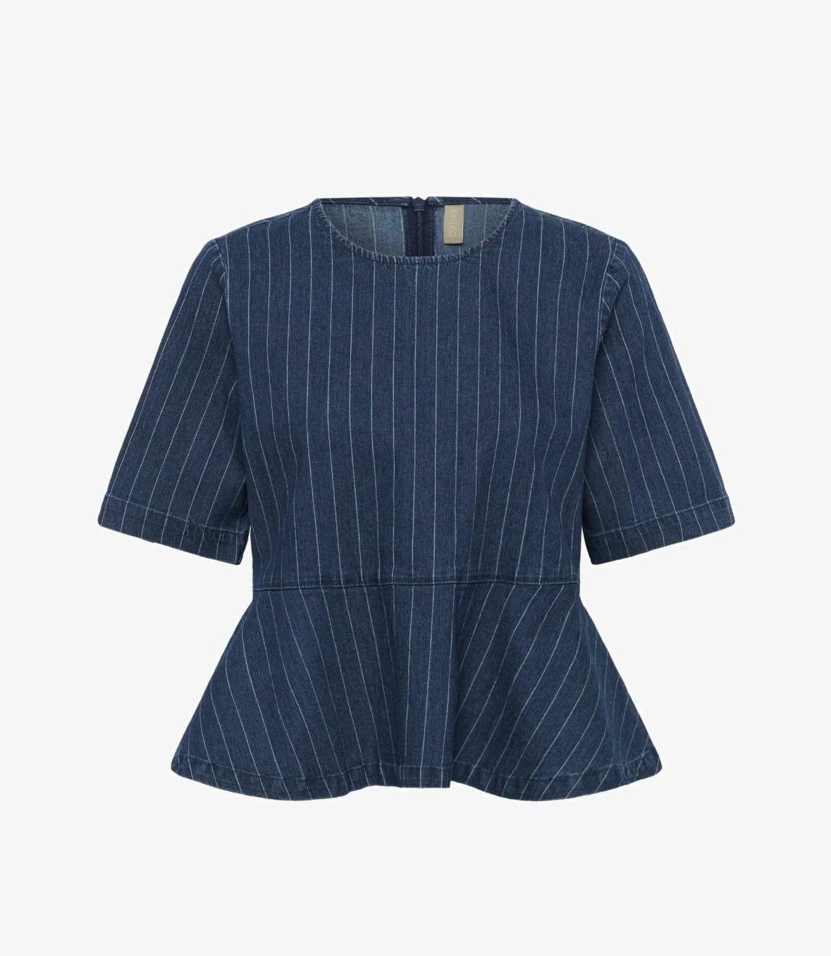 Culture CUmai renny blouse dark blue wash striper denim, bilde 1 av 2