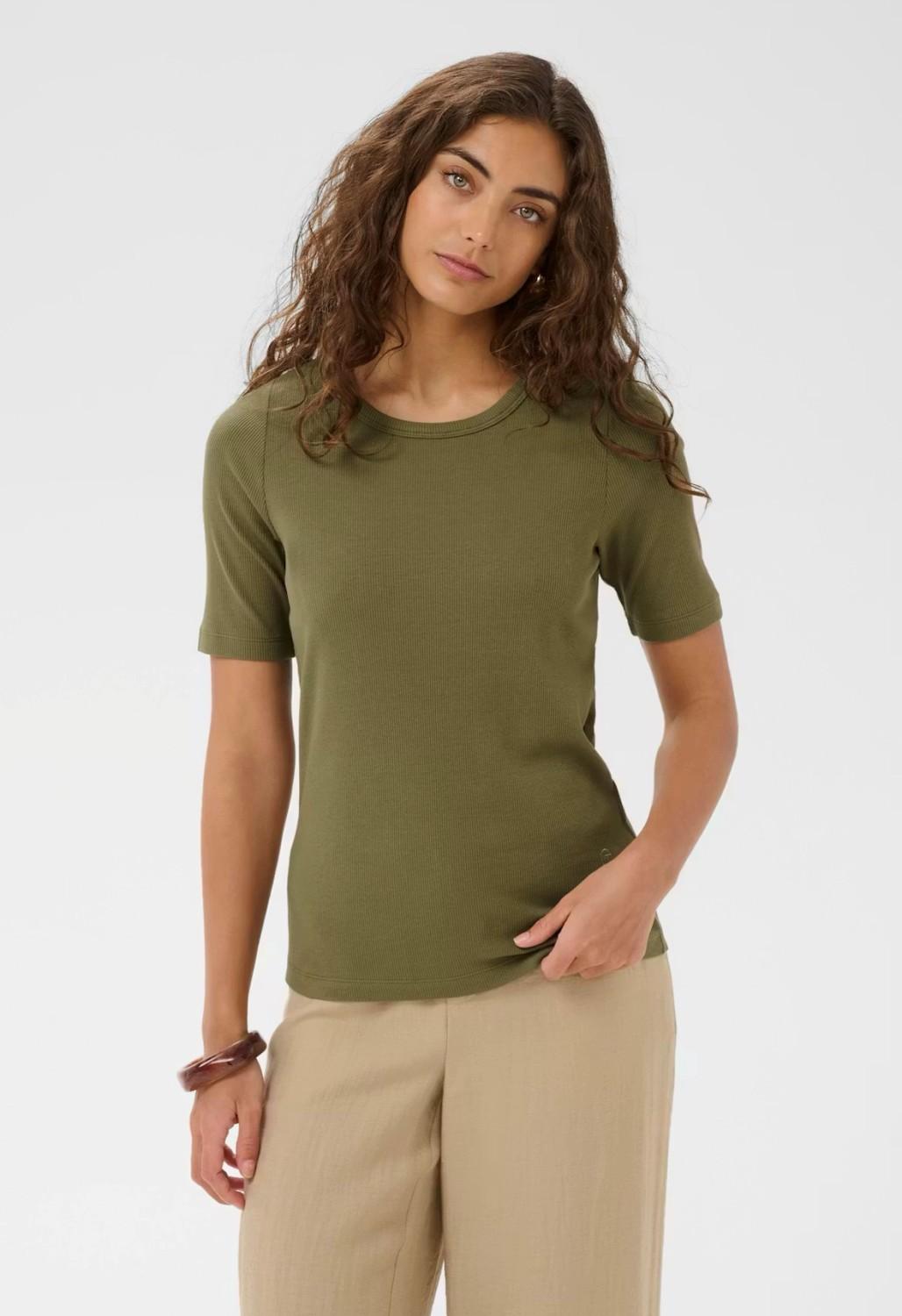 Culture CUalyssa rib t-shirt dusky grønn, bilde 3 av 3