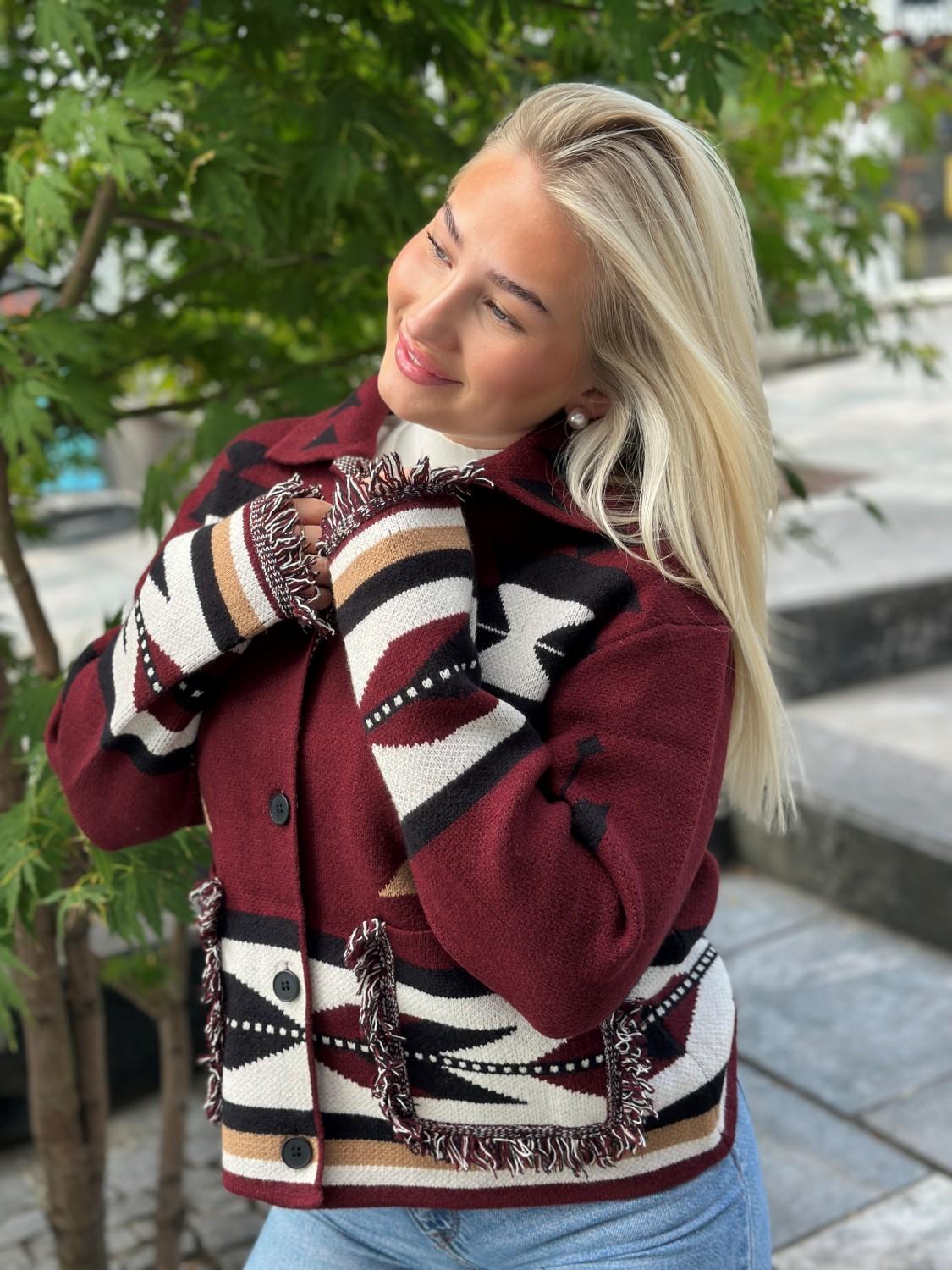 LECOCO Betty Cardigan Bordeaux, bilde 1 av 2