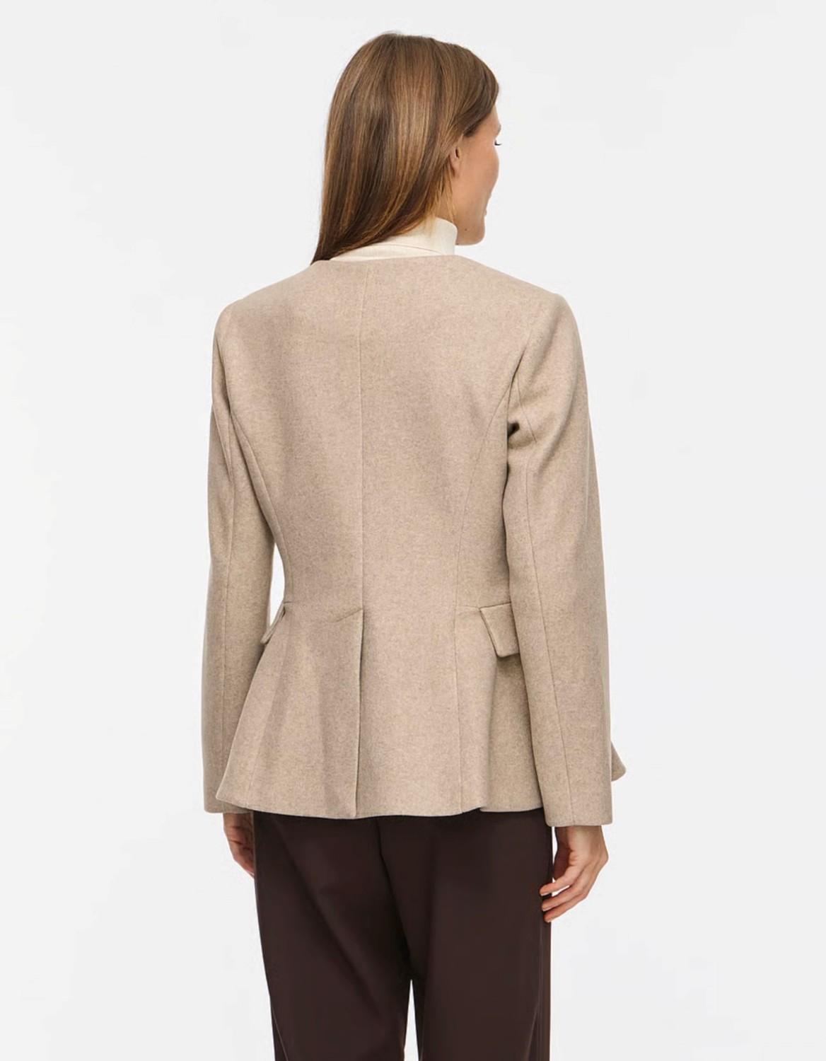 VILA Vzikka l/s waist jacket/bfs natural melange, bilde 3 av 6