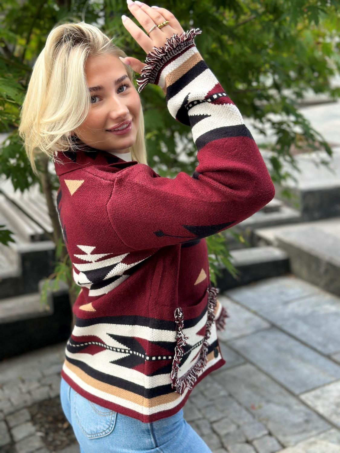 LECOCO Betty Cardigan Bordeaux, bilde 2 av 2