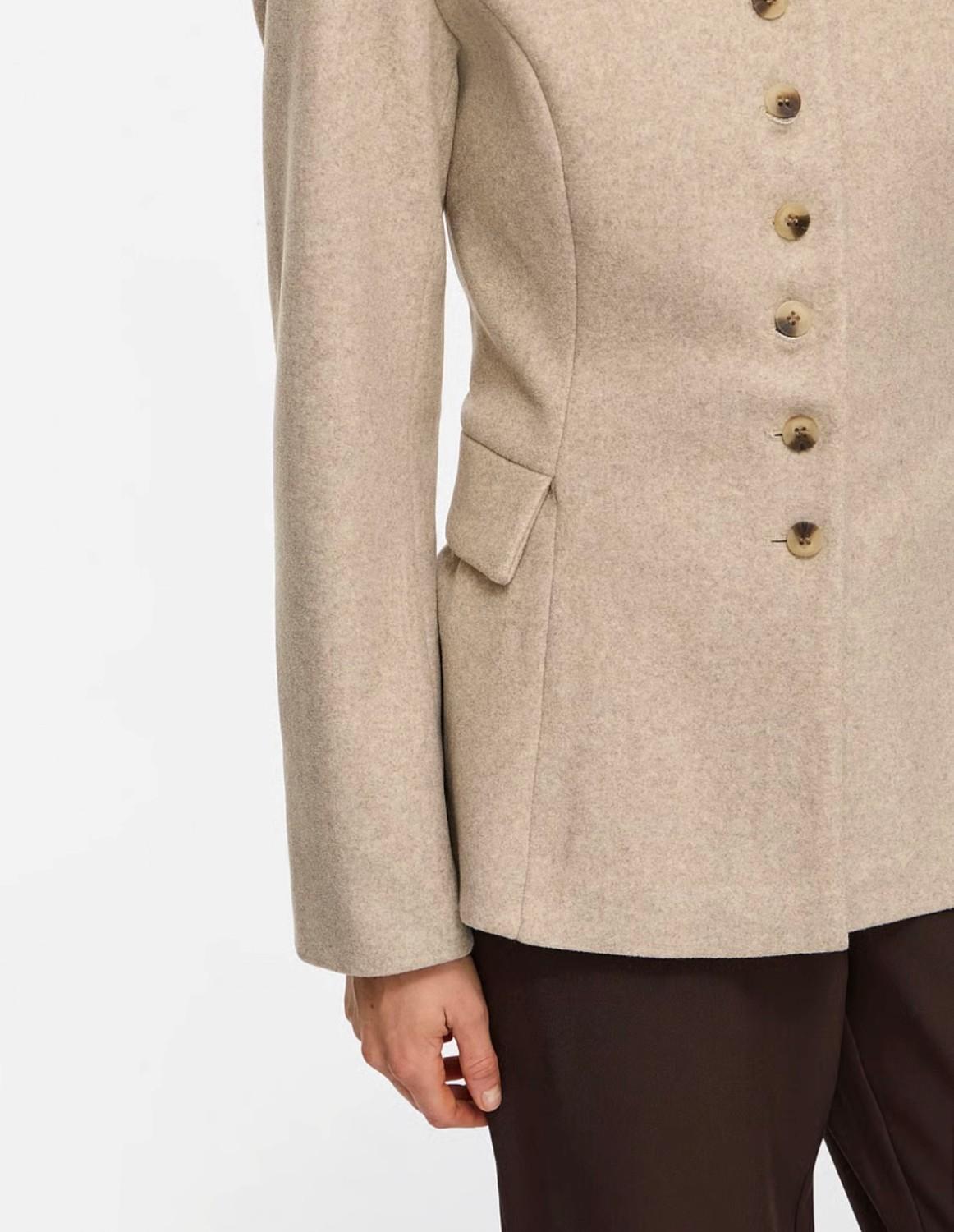 VILA Vzikka l/s waist jacket/bfs natural melange, bilde 6 av 6