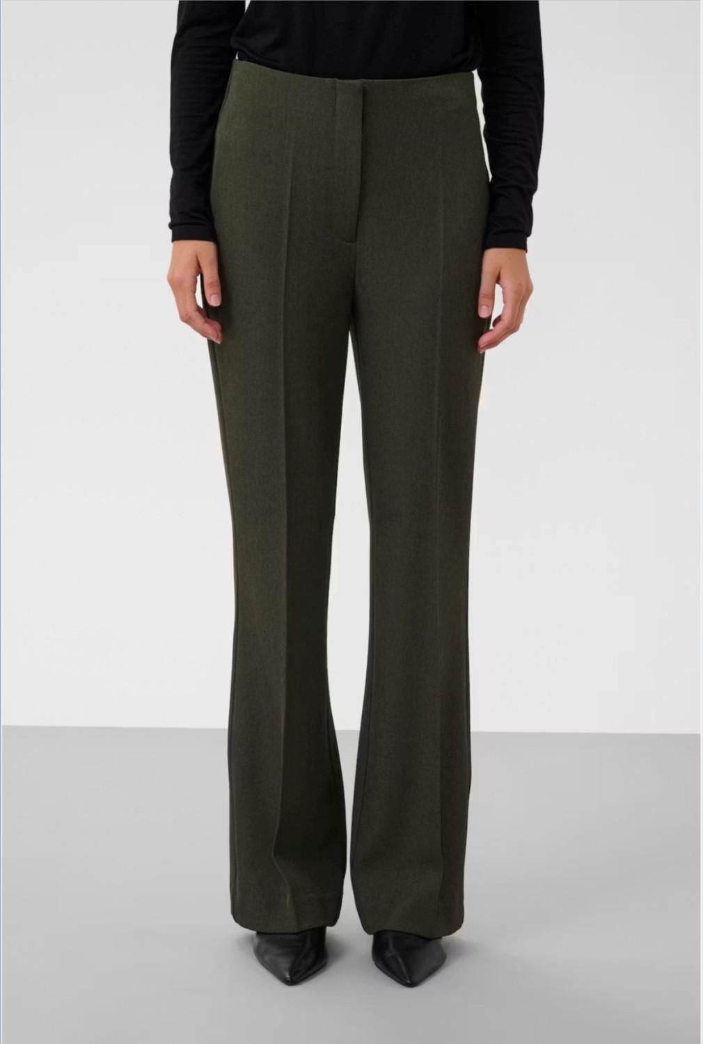 Soaked In Luxury SLLilu Corinne wide long pants grønn, bilde 3 av 5