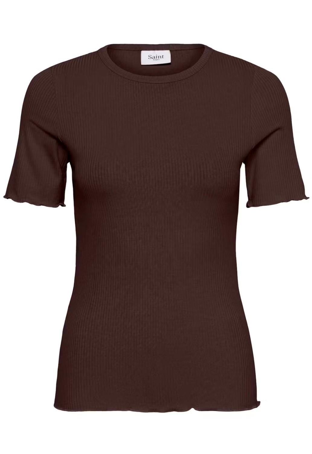 Saint Tropez OlaliaSZ ss t-shirt chocolate brun, bilde 1 av 6